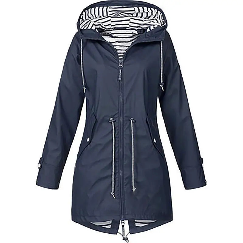 Women Fashion Raincoat Windproof Jacket Hiking Lightweight