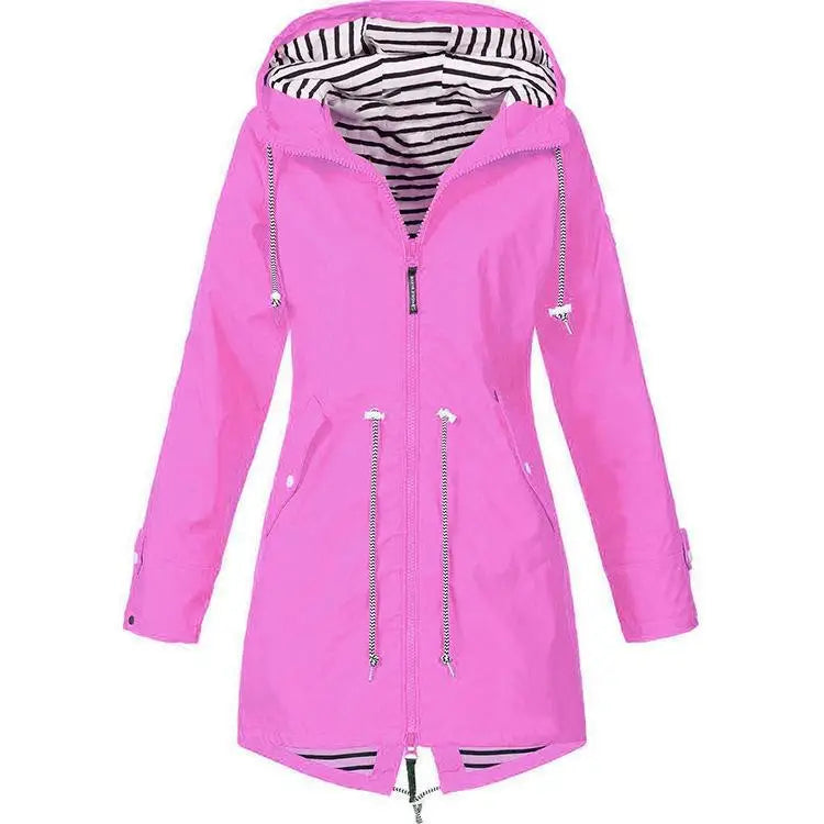 Women Fashion Raincoat Windproof Jacket Hiking Lightweight