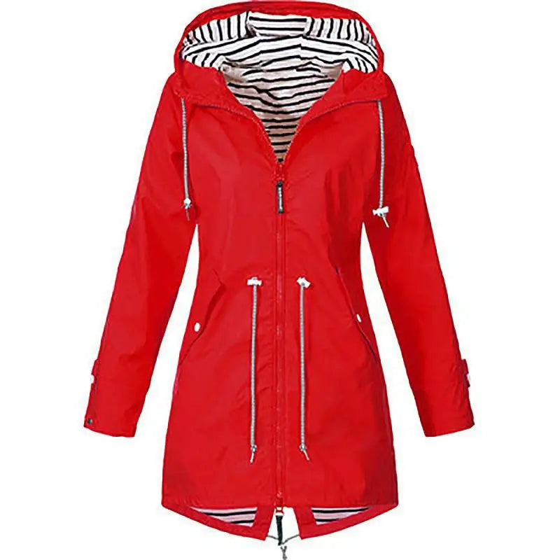 Women Fashion Raincoat Windproof Jacket Hiking Lightweight