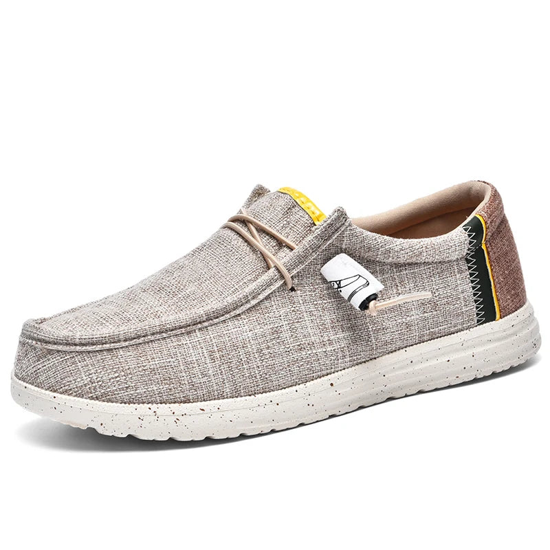 Men Casual Canvas Shoes Mens Loafers Breathable Slip on Flats Male Vulcanized Shoes Driving Shoes Plus Size 48 Walking shoe