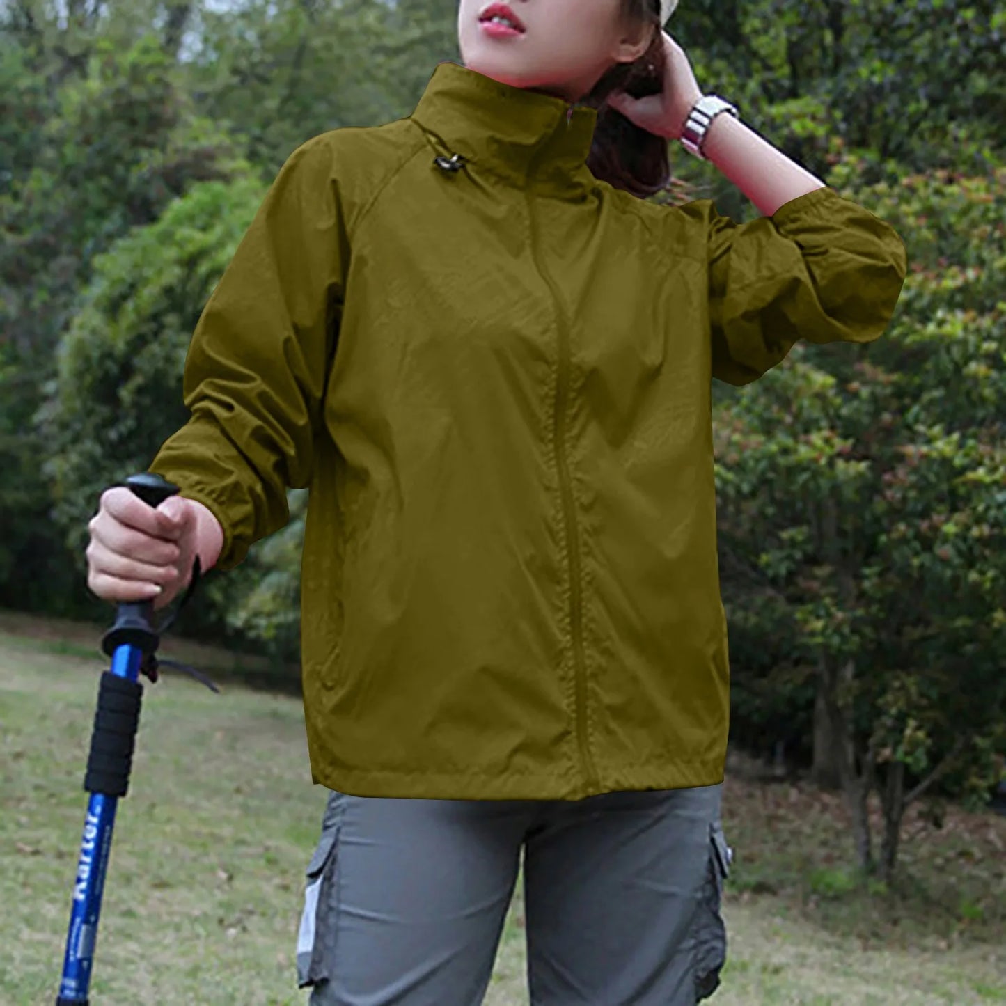 Fashionable And Basics Solid Colored Hooded Long Sleeved Jacket