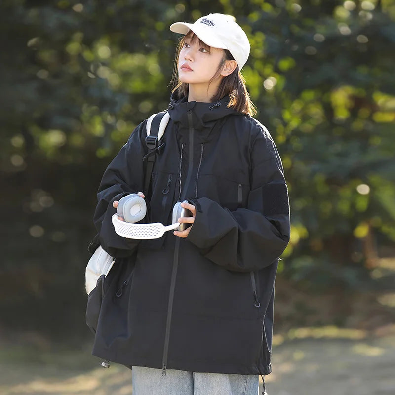 Autumn Climbing Hiking Waterproof Jacket Women 2024 Hooded Coat