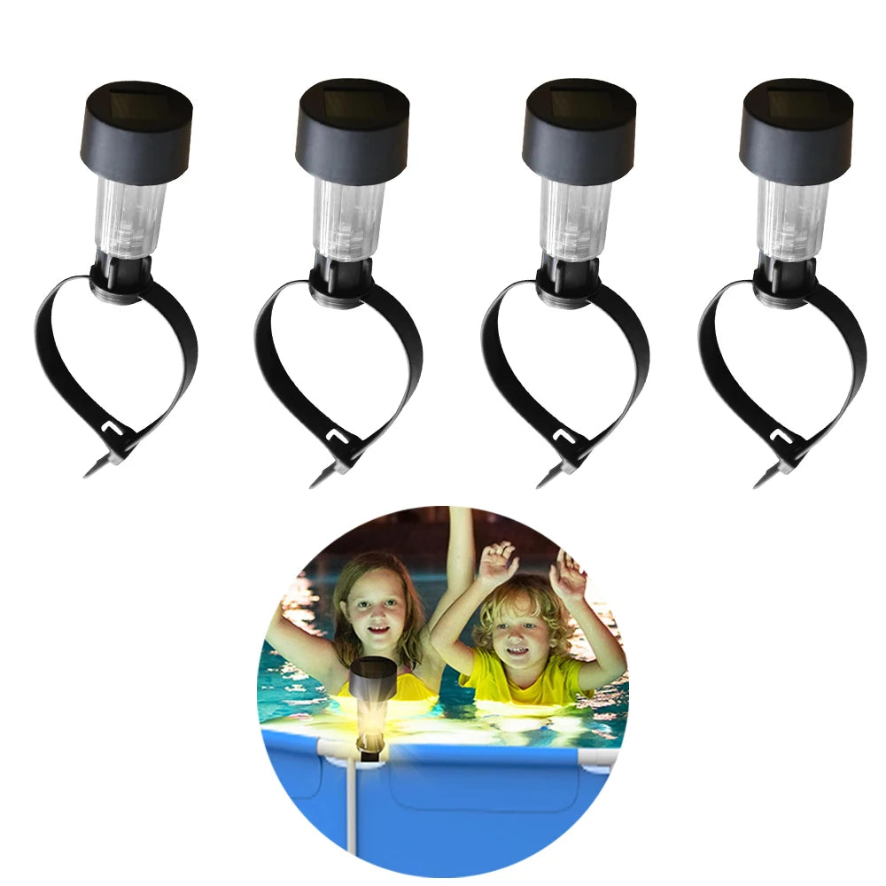 6 Pack Solar Pool Lights - Waterproof LED Lights for Pool Decoration,Outdoor Swimming Pool Accessories with Warm White Lights