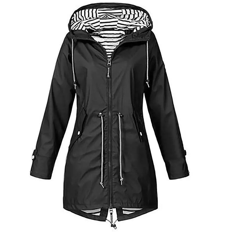 Women Fashion Raincoat Windproof Jacket Hiking Lightweight