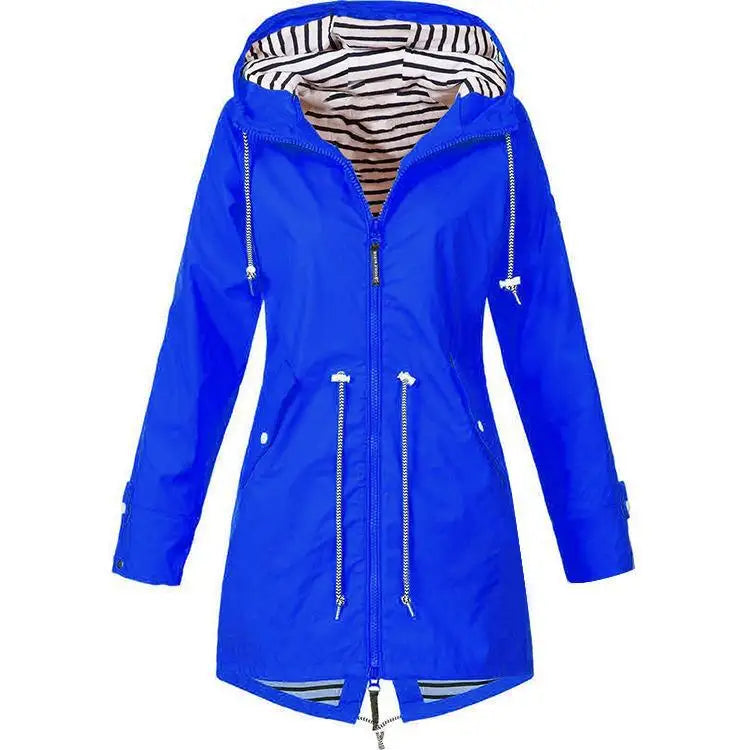 Women Fashion Raincoat Windproof Jacket Hiking Lightweight
