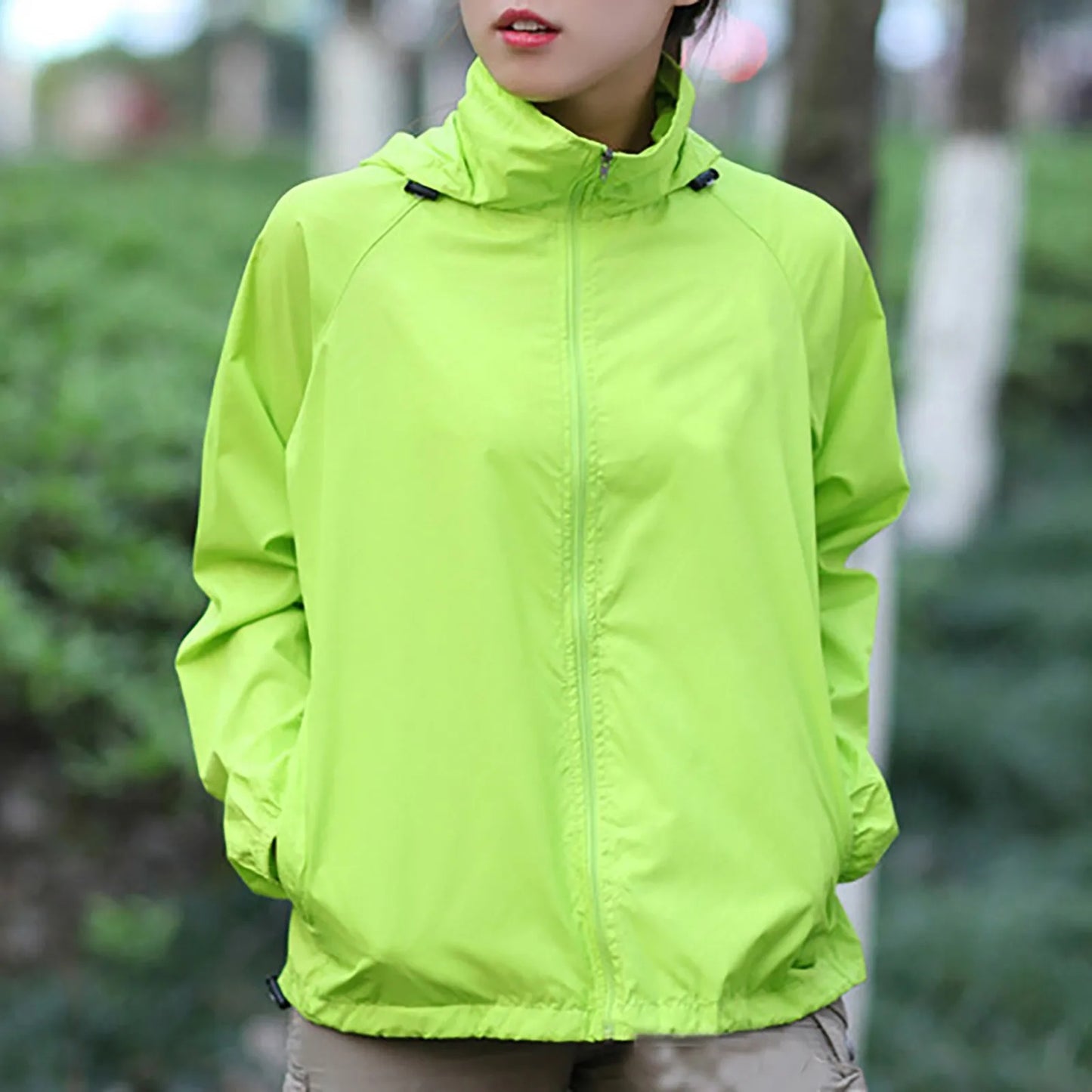 Fashionable And Basics Solid Colored Hooded Long Sleeved Jacket