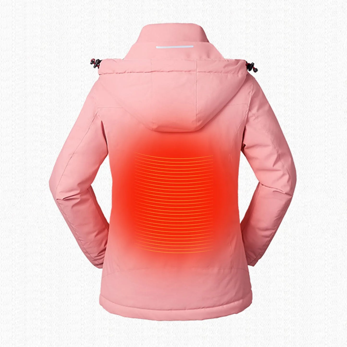 Women's Causal Heated Coat With 3 Heating Area Cotton Padded Warm Windprood Heated Outdoor Mountaineering Hiking Zipper Parkas