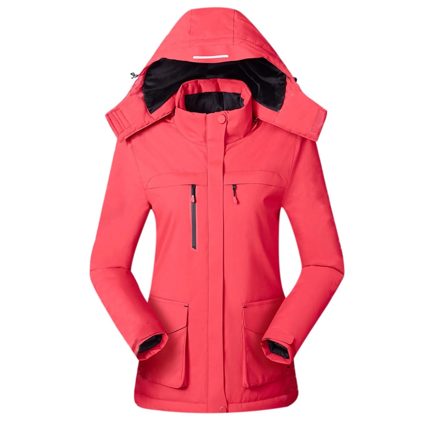 Women's Causal Heated Coat With 3 Heating Area Cotton Padded Warm Windprood Heated Outdoor Mountaineering Hiking Zipper Parkas