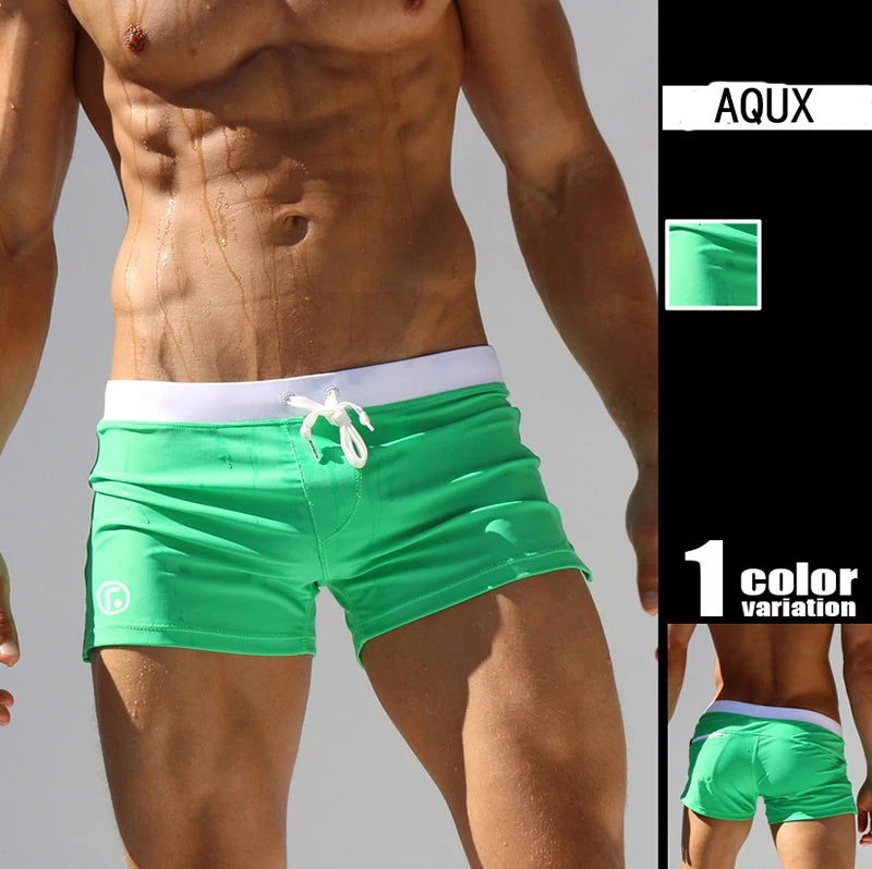 men's Swimwear Low Waist Surfing Trunk swim short sexy personality Swimsuit male pocket swimming beach board short men bathing