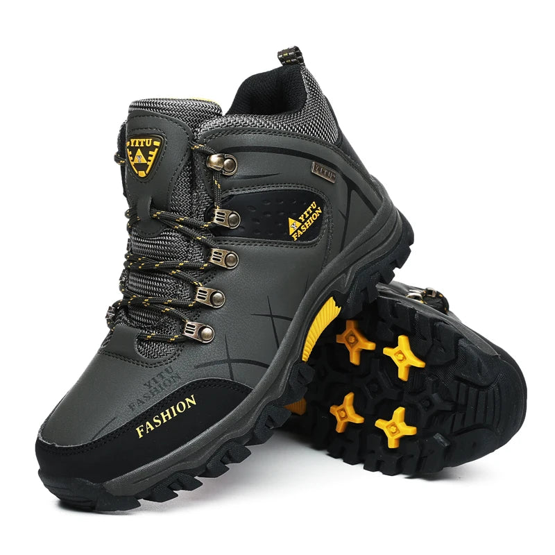 Men Winter Snow Boots Waterproof Leather