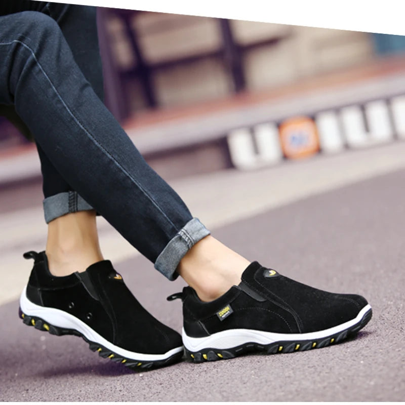 Men Slip on Hiking Shoes PU Leather