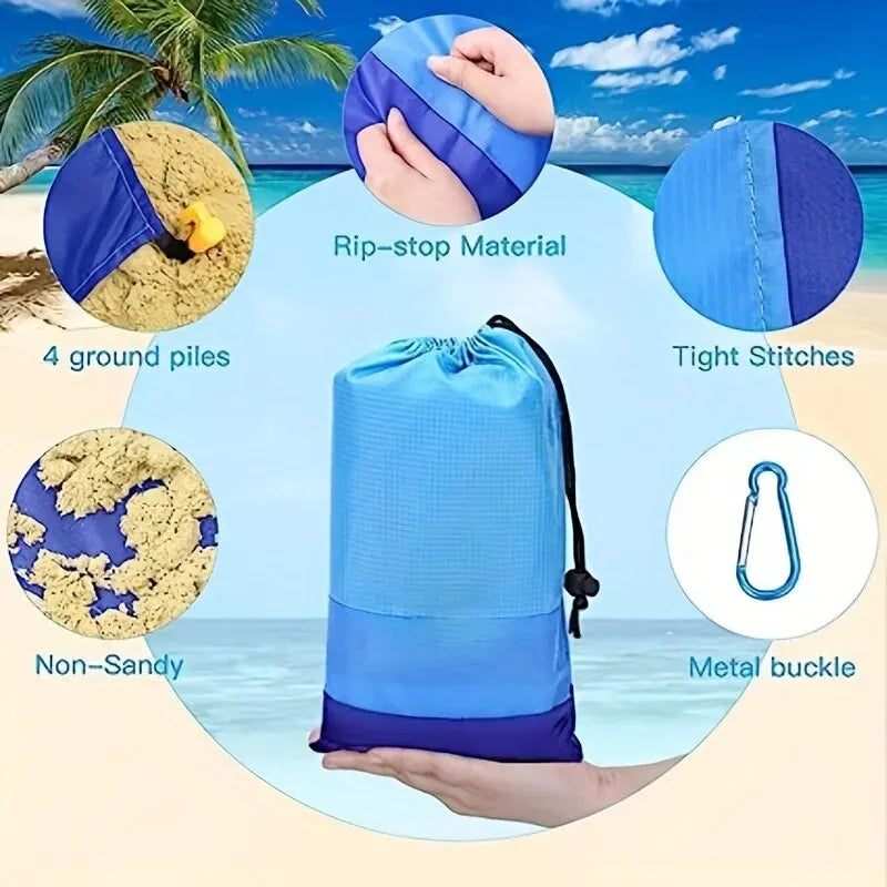 Portable Mat: Lightweight, Waterproof & Sandproof Blanket for 1-4 Adults