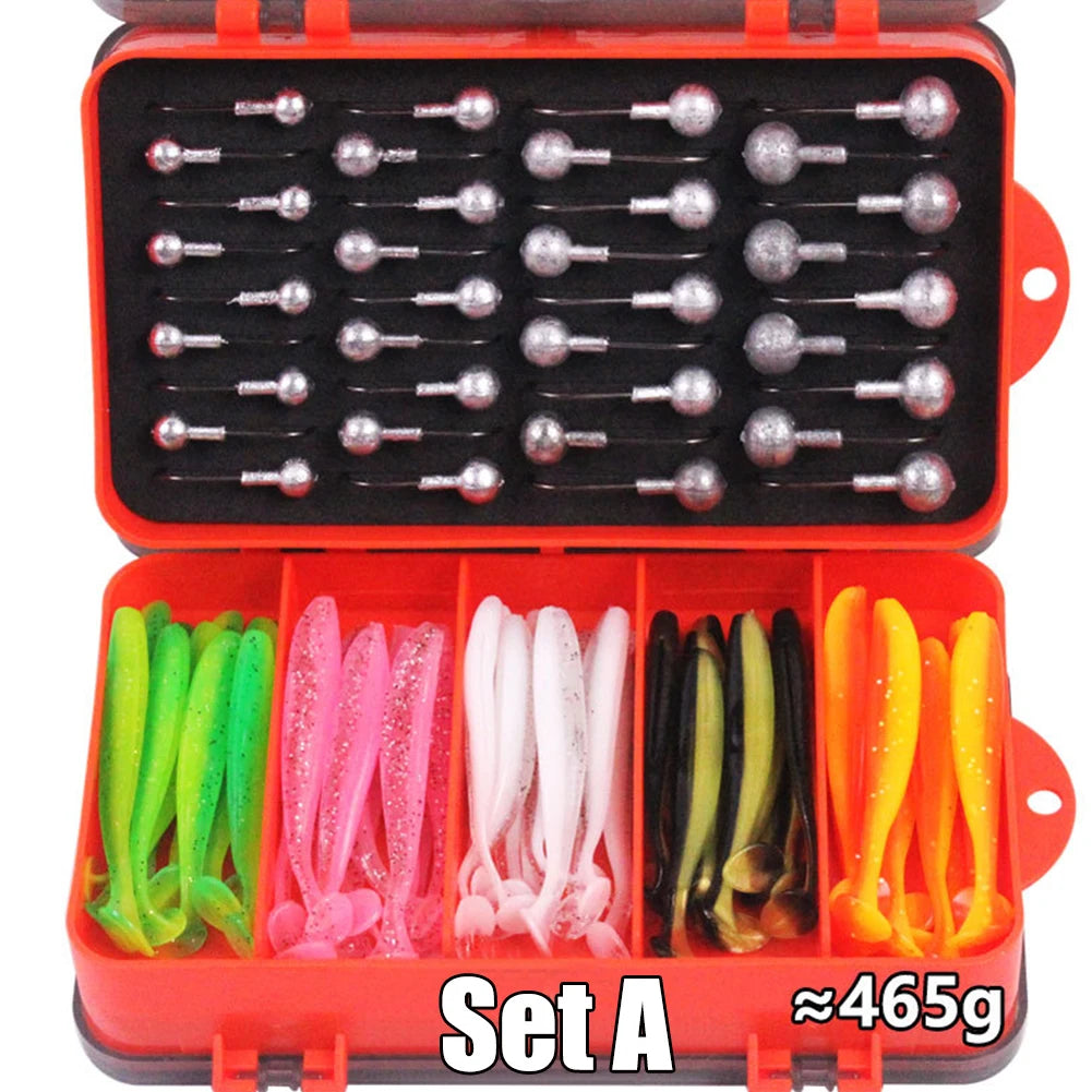 Portable Double Sided Split Bait Box Crank Jig Head Hook Set Fishing Jig Head Lure Soft Bait Fishing Gear Accessories Storage