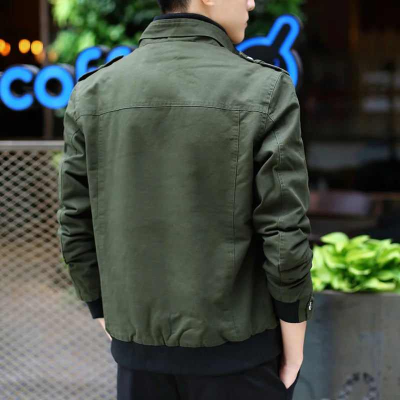 Mens Cargo Jacket Fashion Army Military Jacket