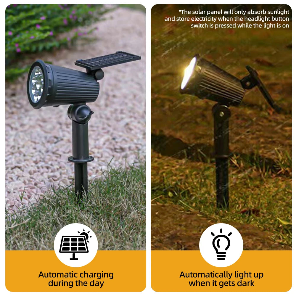 9 LED Solar Spot Lights IP65 Waterproof , Lights Brightness Adjustable