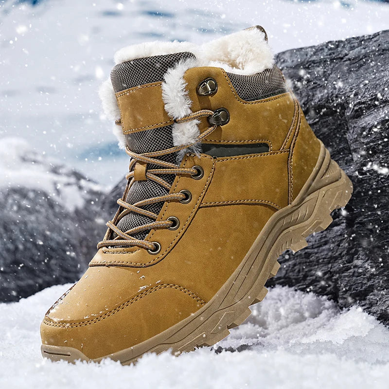 Men's Winter Snow Boots Waterproof Leather