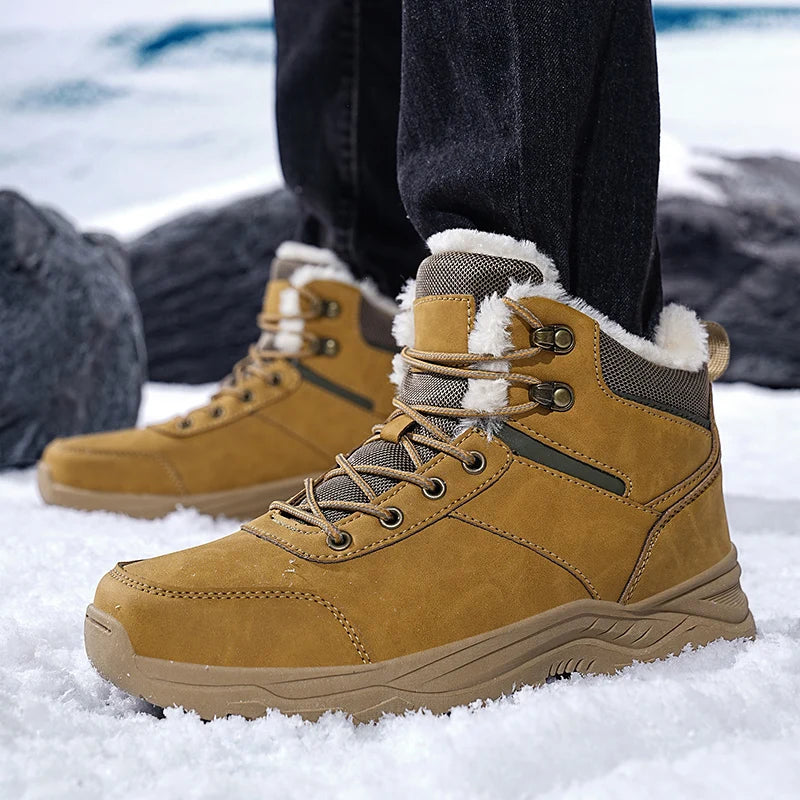 Men's Winter Snow Boots Waterproof Leather