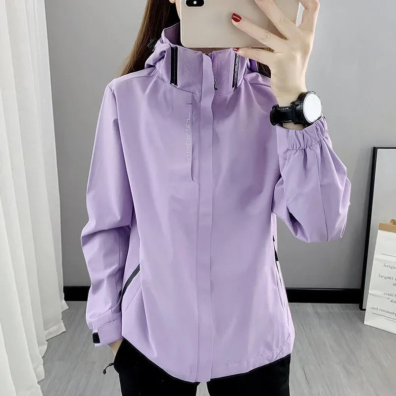 Jackets For Women Men Waterproof Windbreaker Camping Climbing Outdoor Hiking Coats Solid Color Spring Autumn Unisex Outerwear