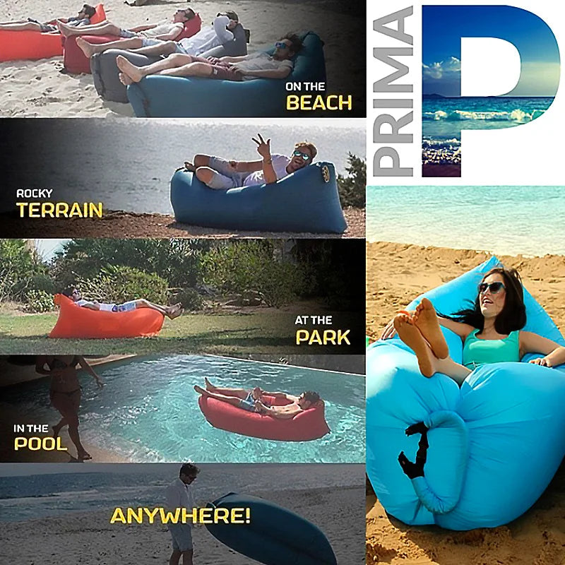 Inflatable Sofa Air Sofa Chair Portable Foldable Sleeping Bag WaterProof Couch