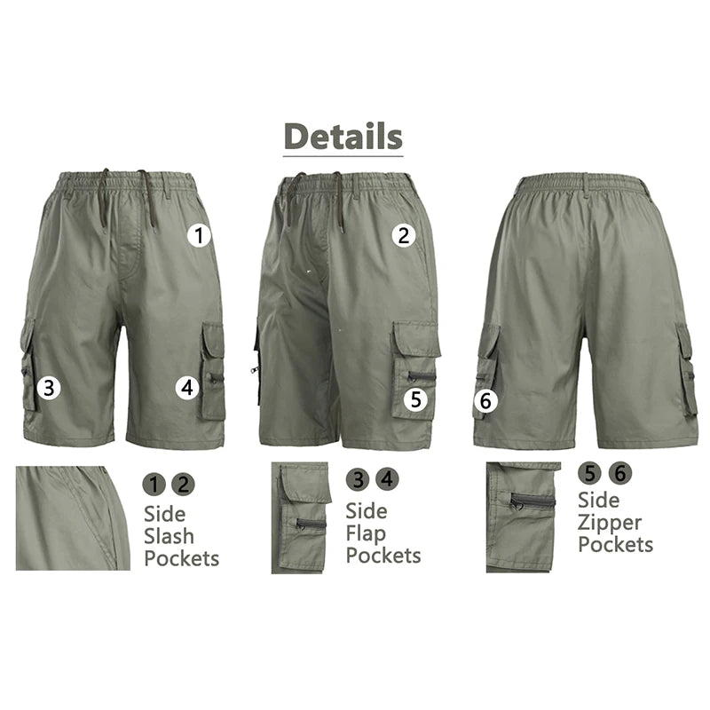 Men's Hiking Cargo Shorts with Multi Pockets Lightweight Quick Dry Outdoor Military Tactical Shorts for Men Camping Fishing