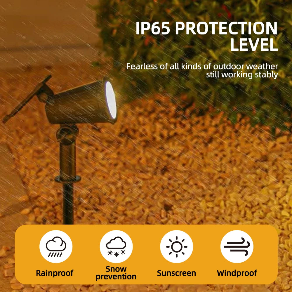 9 LED Solar Spot Lights IP65 Waterproof , Lights Brightness Adjustable