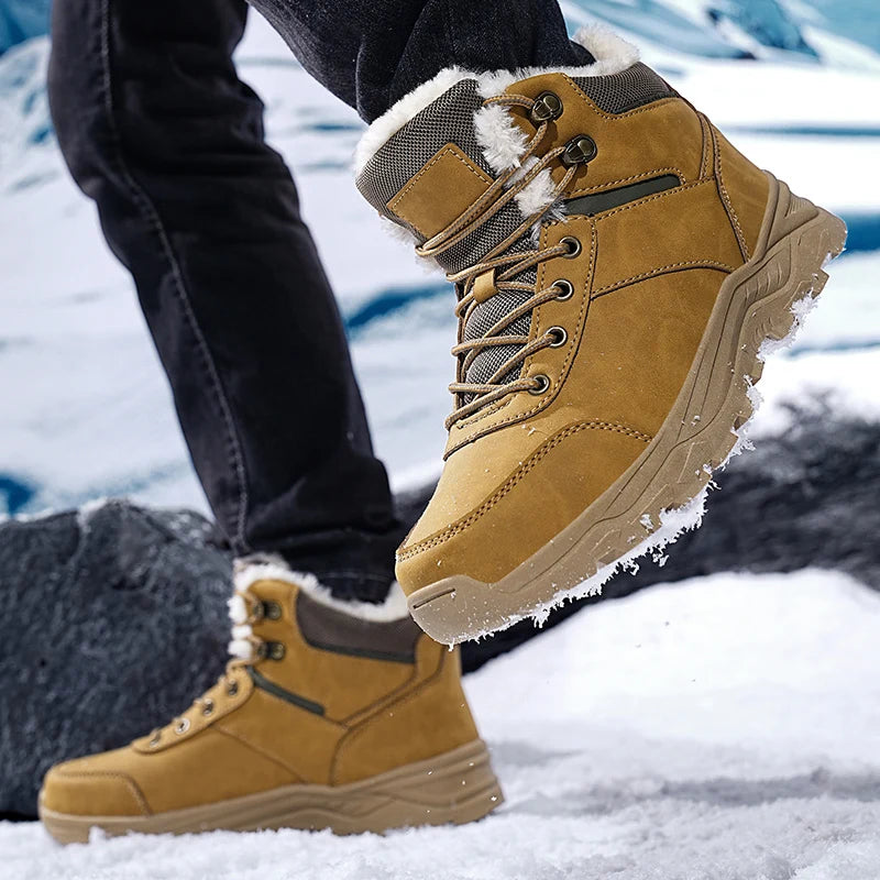 Men's Winter Snow Boots Waterproof Leather