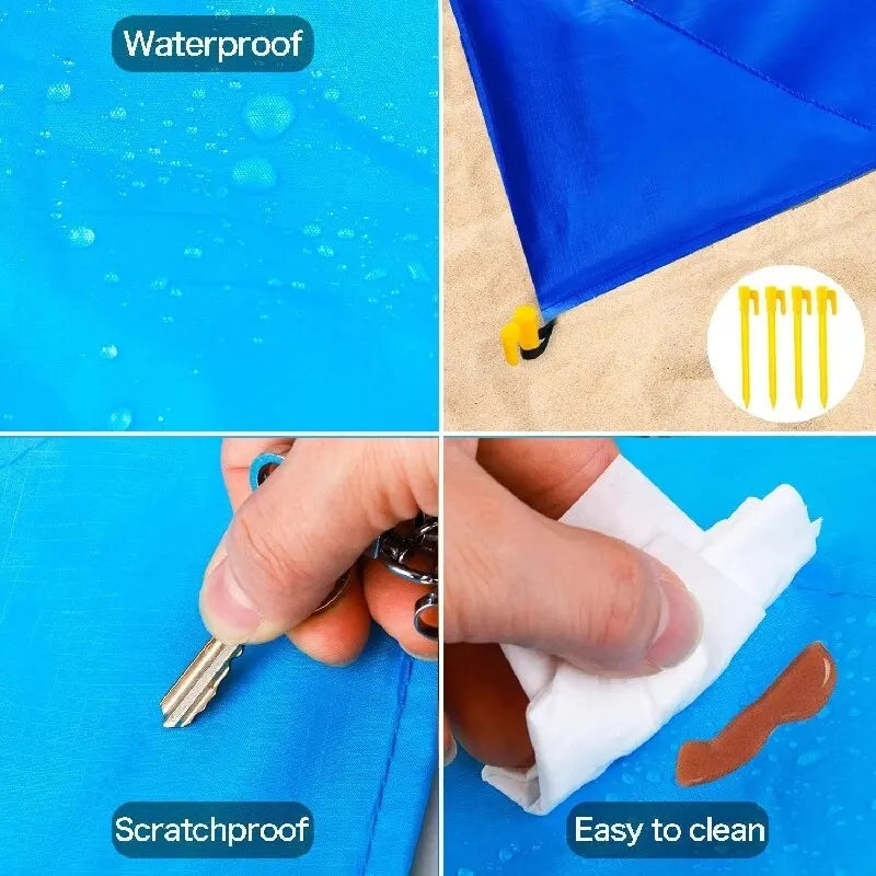 Portable Mat: Lightweight, Waterproof & Sandproof Blanket for 1-4 Adults