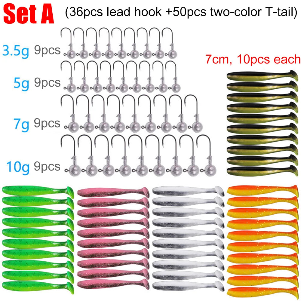 Portable Double Sided Split Bait Box Crank Jig Head Hook Set Fishing Jig Head Lure Soft Bait Fishing Gear Accessories Storage