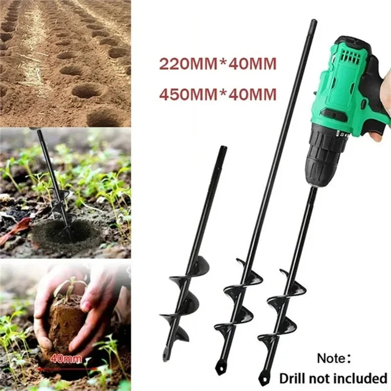 Planter Auger Spiral Drill Bit Flower Planter Earth Planting Hole Cutter Drill Bits Digger Tool Garden Plant Tools Accessories