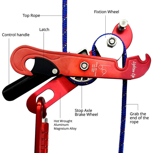 Professional Outdoor Rock Climbing Descent Device STOP Handle-Control