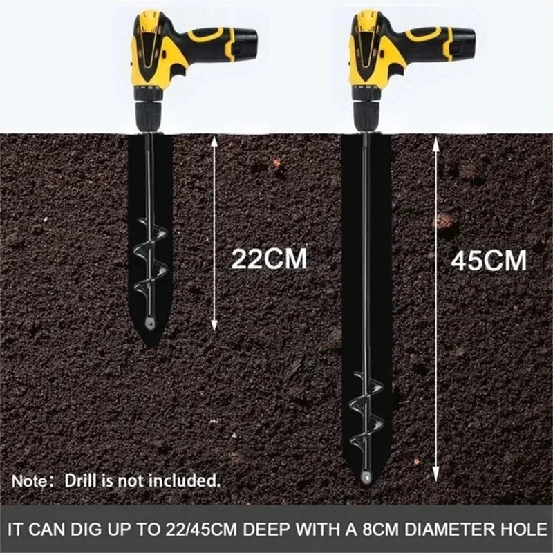 Planter Auger Spiral Drill Bit Flower Planter Earth Planting Hole Cutter Drill Bits Digger Tool Garden Plant Tools Accessories