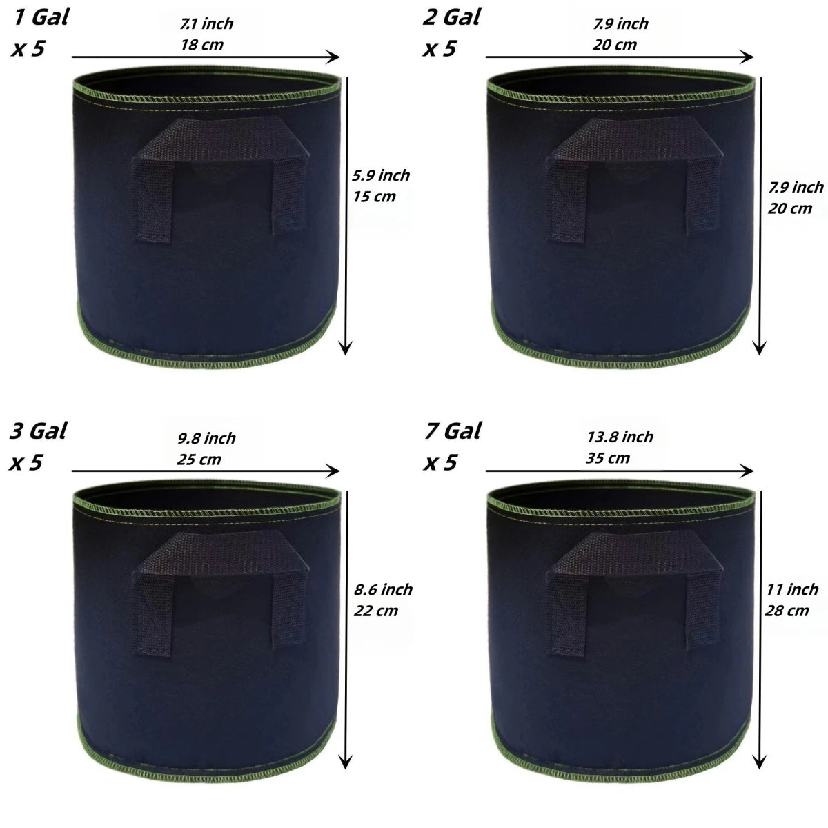 5Pcs Gallon Planting Bucket