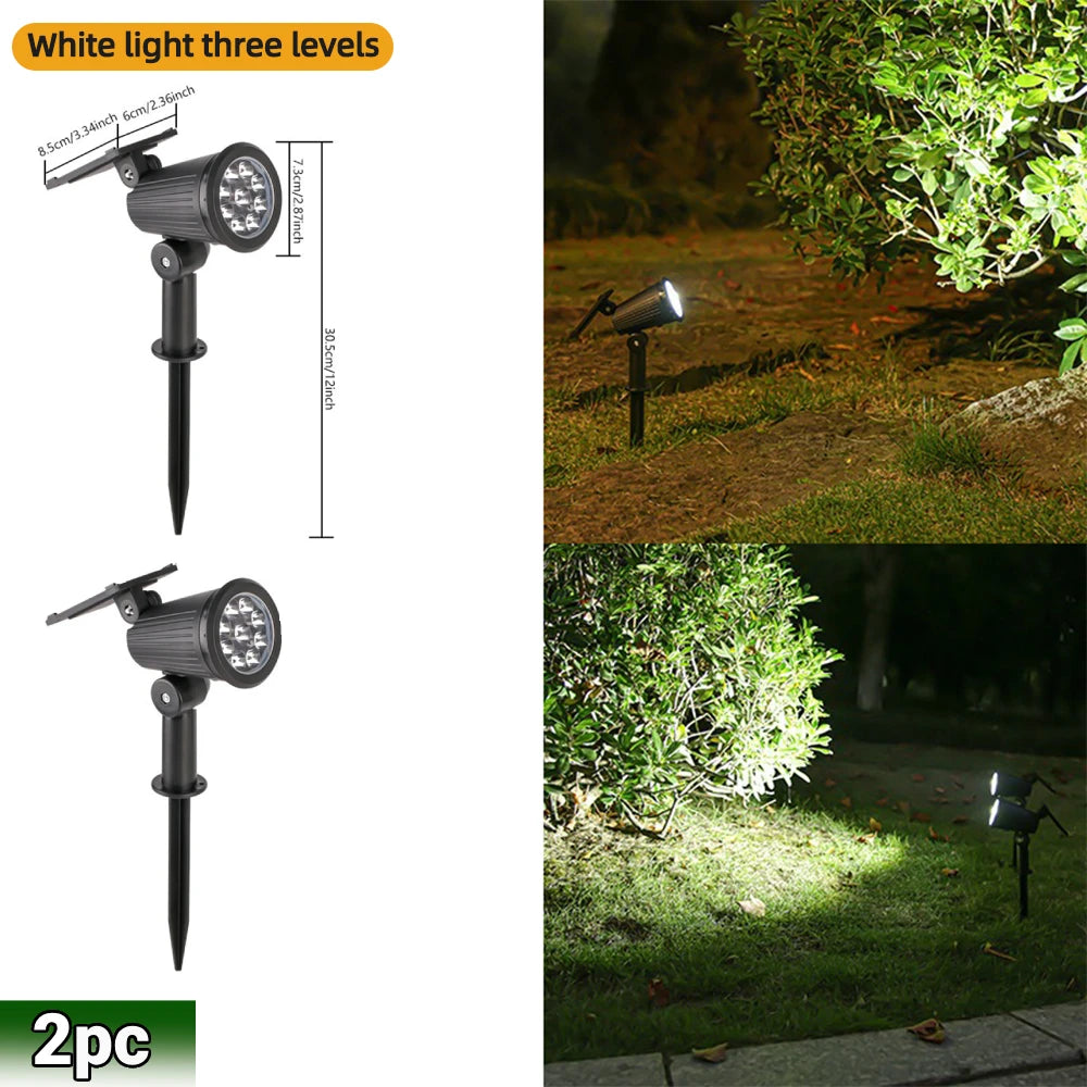 9 LED Solar Spot Lights IP65 Waterproof , Lights Brightness Adjustable