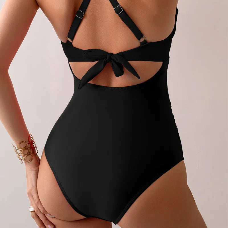 Sexy solid jumpsuit women bikini set