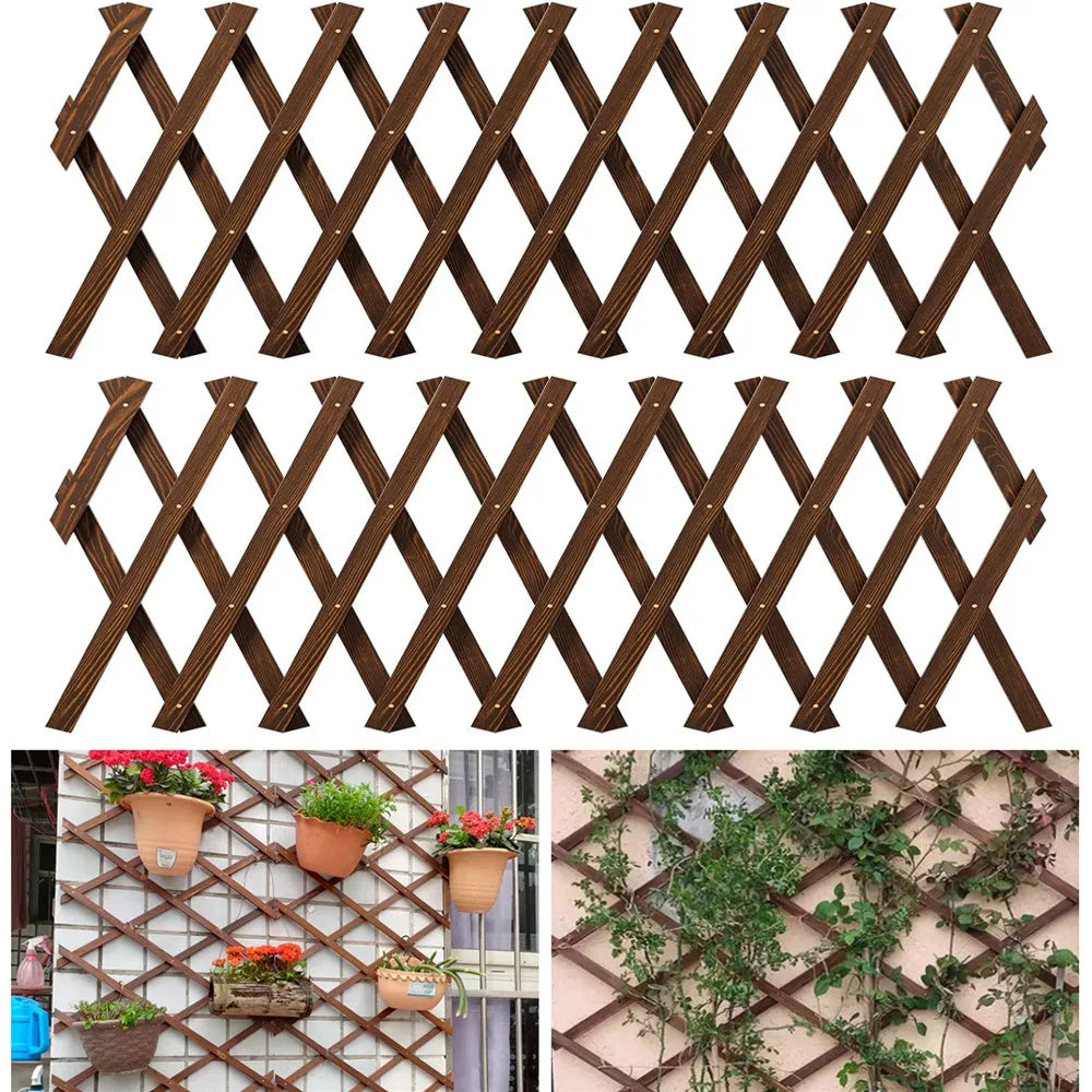 Garden Expanding Wooden Trellis. Each Piece Expands to 200cm x 30cm Climbing Plants Support