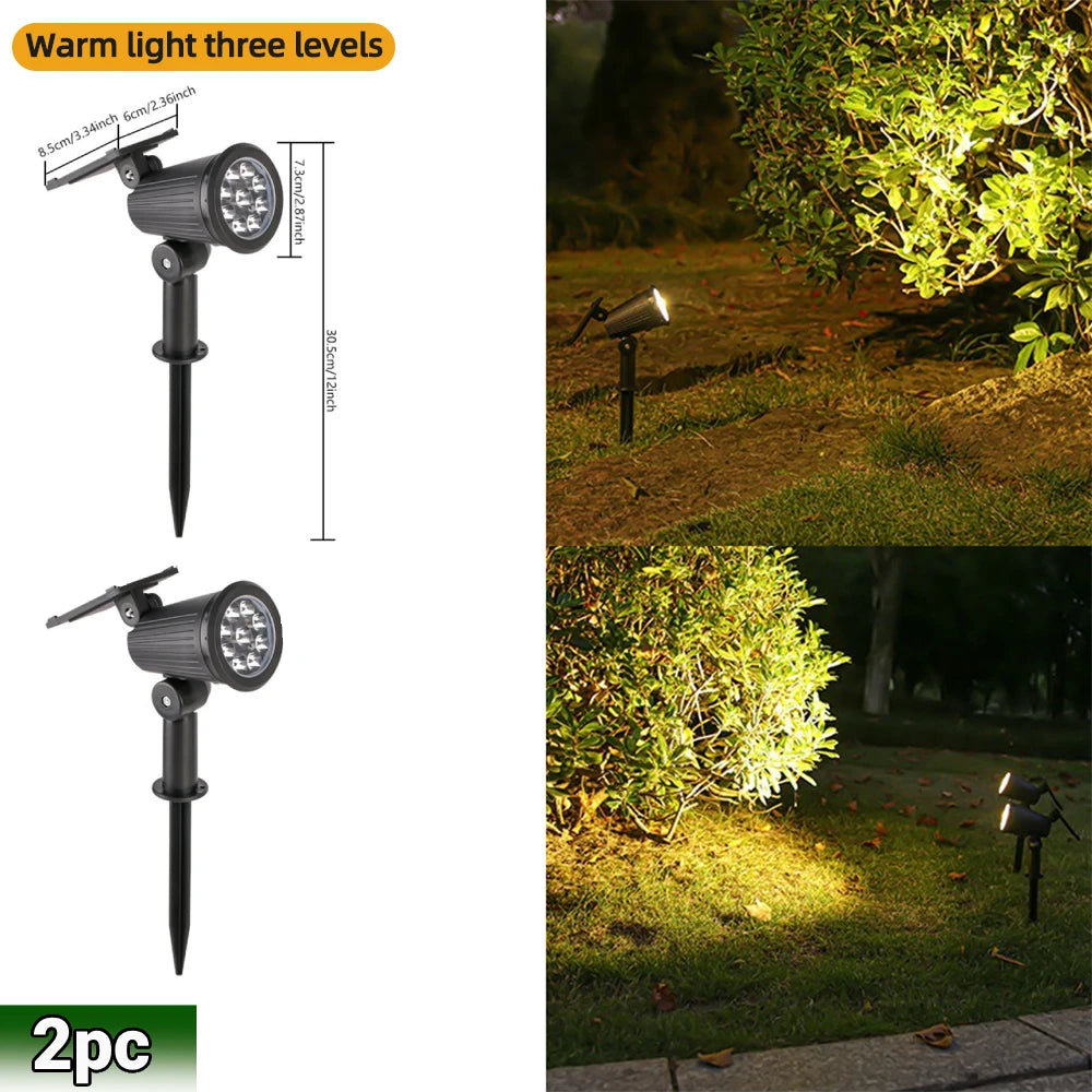 9 LED Solar Spot Lights IP65 Waterproof , Lights Brightness Adjustable