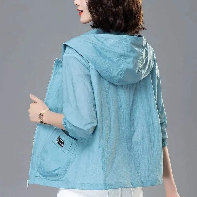 Hooded Jacket Women Breathable Sun Protection Clothing