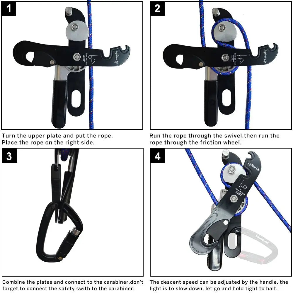 Professional Outdoor Rock Climbing Descent Device STOP Handle-Control